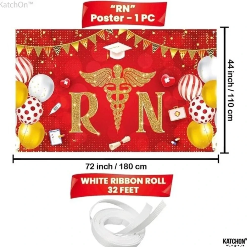 New KatchOn, RN Banner for Nurse Party Decorations - Large, 72x44 Inch | RN Grad